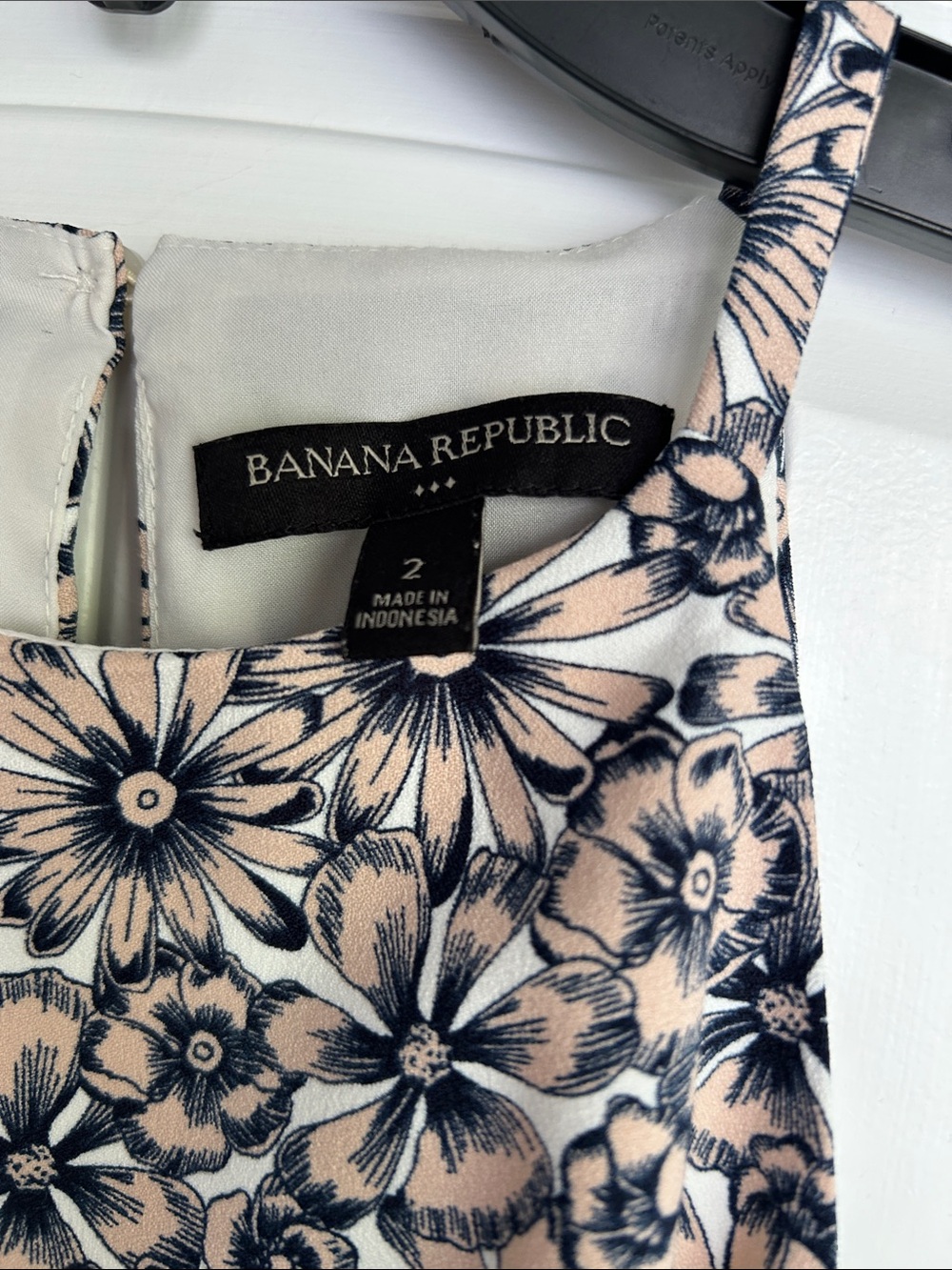 Banana Republic Floral Halter Midi Dress in Beige and Black - Picture 2 of 6